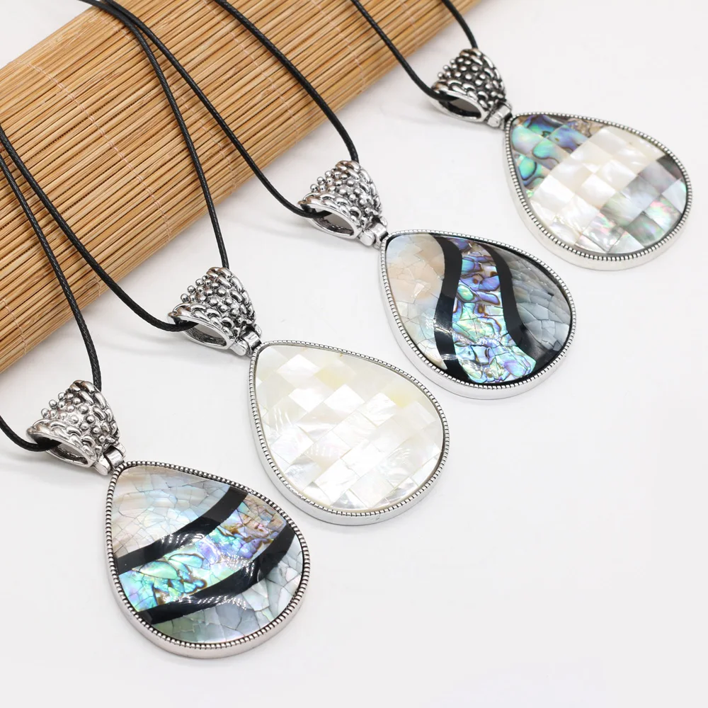 

Natural Alloy Shell Necklace Sweater Chain Handmade Crafts DIY Elegant Wife Lover Anniversary Birthday Gift for Woman 48x80mm