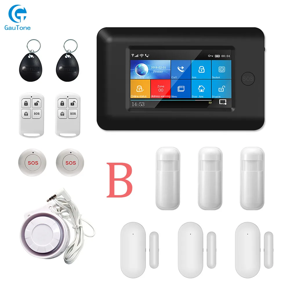GT-014-GSM-PG106-B DHL приложение пульт дистанционного управления PG106 wifi+ GSM gprs беспроводной дом/Компания охранная сигнализация для Android и iOS - Цвет: GT-014-GSM-PG106-B