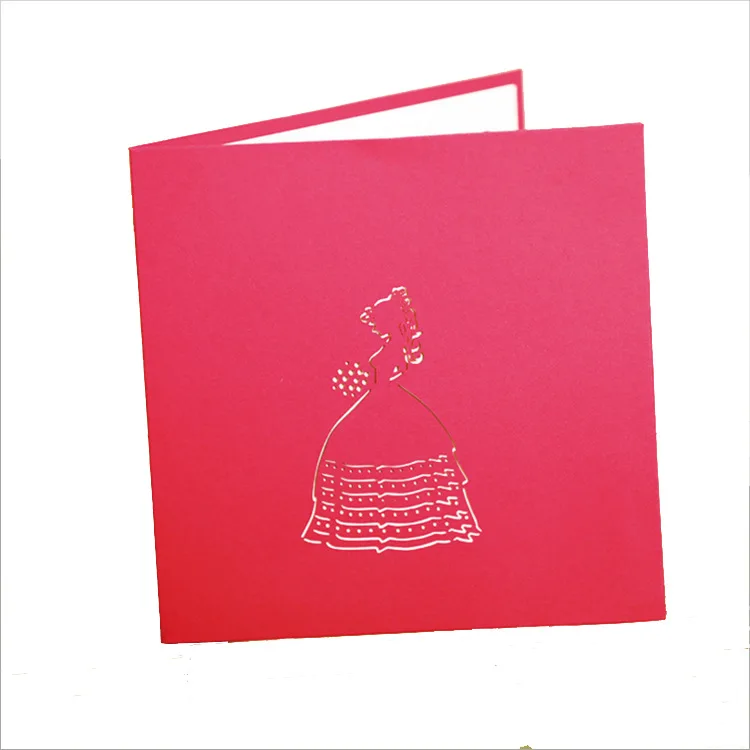 

Wedding three-dimensional greeting card bride greeting card creative 3D hollow paper sculpture princess greeting card