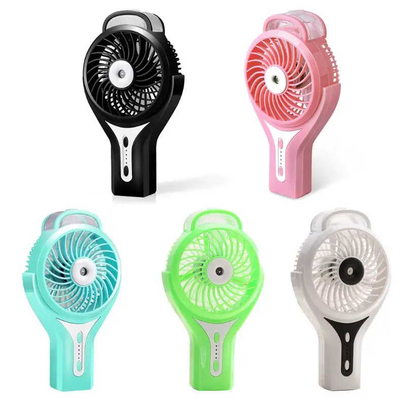 

Hand Hand Held Portable Water Misting Fan for Travel, Rechargeable Battery Operated or USB Powered, Humidifier and Personal Fan