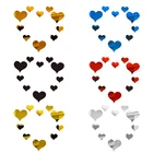 Модные зеркальные декоративные 3D наклейки в форме сердца, 10 шт.