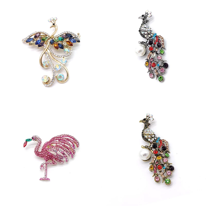 

PD BROOCH 2021 Spring and Summer Season Oil Drop Pearl Brooch Animal Bird Parrot Thrush Sparrow Swallow Peacock Flamingo Jewelry