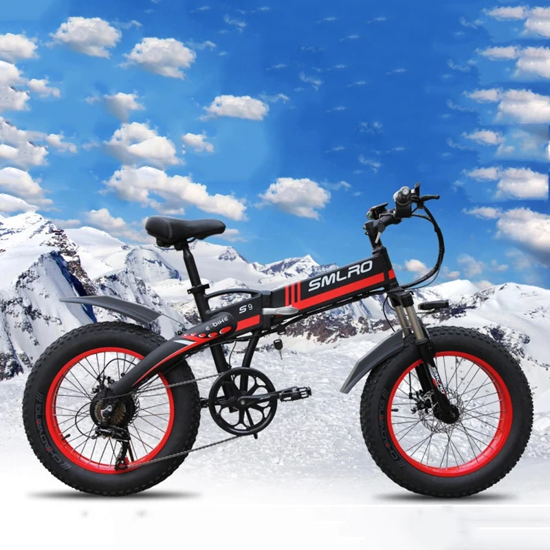 Электрический велосипед 20*4 0 дюймов алюминиевый складной 48V10AH 500 Вт Мощный с