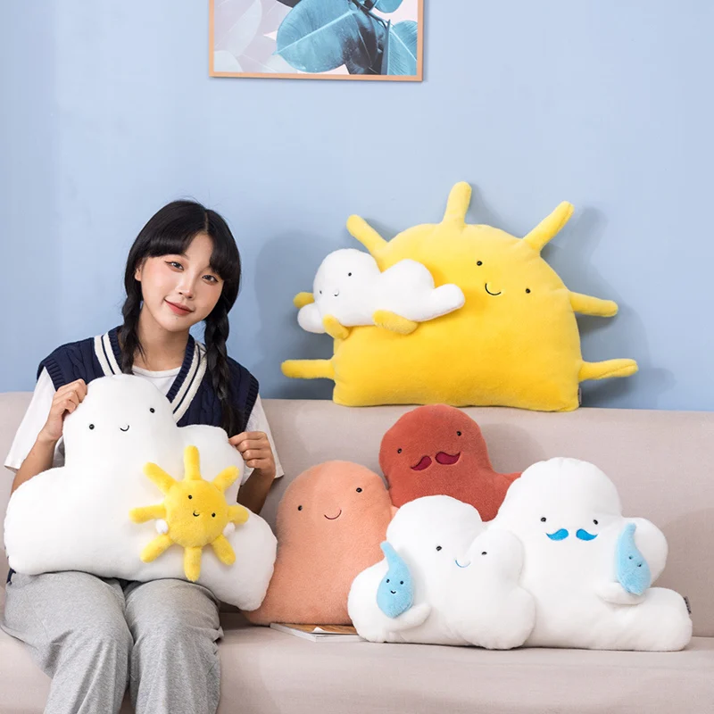 

Nice Stuffed Cloud Moon Star Raindrop Plush Pillow Soft Cushion Cloud Stuffed Plush Toys For Children Baby Kids Pillow Girl Gift