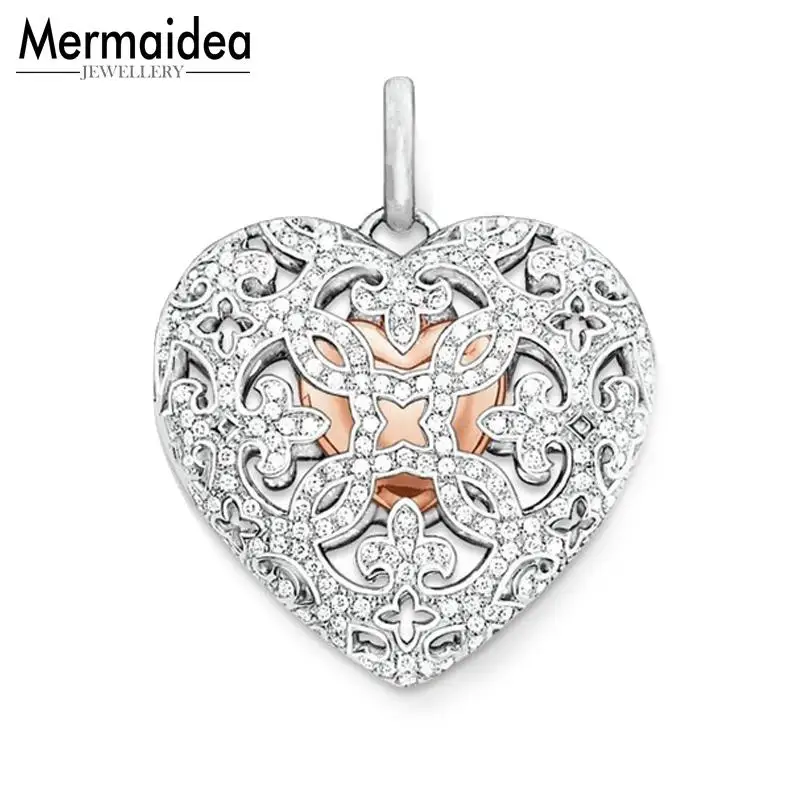 Кулон в виде сердца медальон из серебра 2020 пробы Стильное ожерелье аксессуары