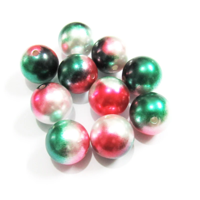 Новейший 20 мм 100 шт./лот красный/темно зеленый/белый Красочные/конфетти