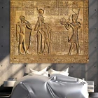 Настенная картина из древнего Египта, рисунок на холсте в виде египетского иероглифа, фреска, резьба по камню, печать на стене, декор для стен с изображением королевы хатшепсута и храма