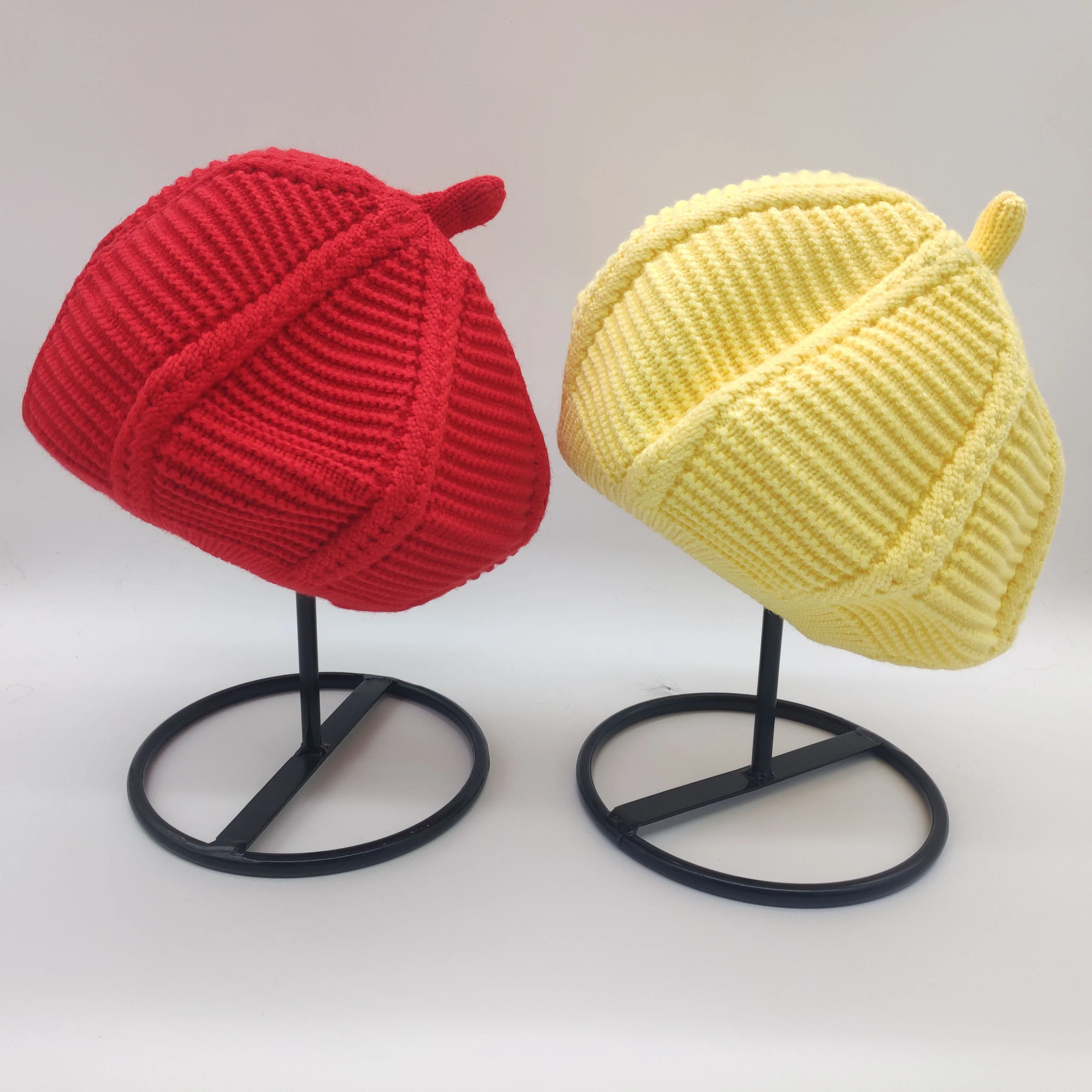 Новая мода для женщин и детей зимний теплый вязаный берет шапка повседневная