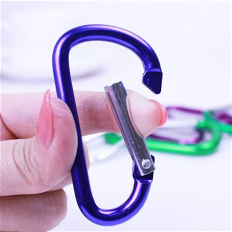 

5pcs/lot Aluminum Carabiner D-Ring Clip Snap Hook Climbing Key Chain Hiking Keyring Car Keyrings Send Random Colors