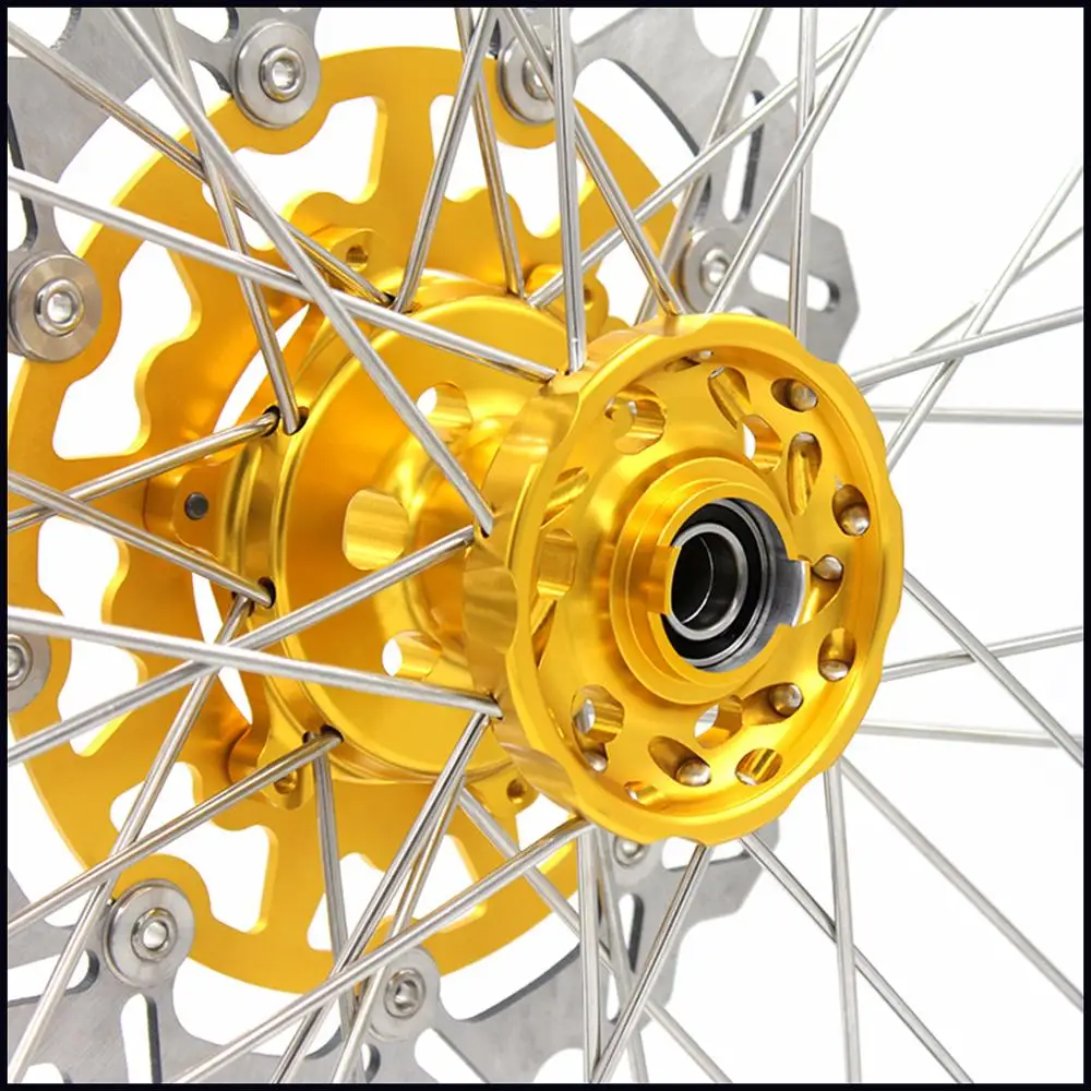 KKE 21/18 комплект колес для мотоцикла SUZUKI DRZ400SM 2005-2020 передние 310 мм диски Золотые с