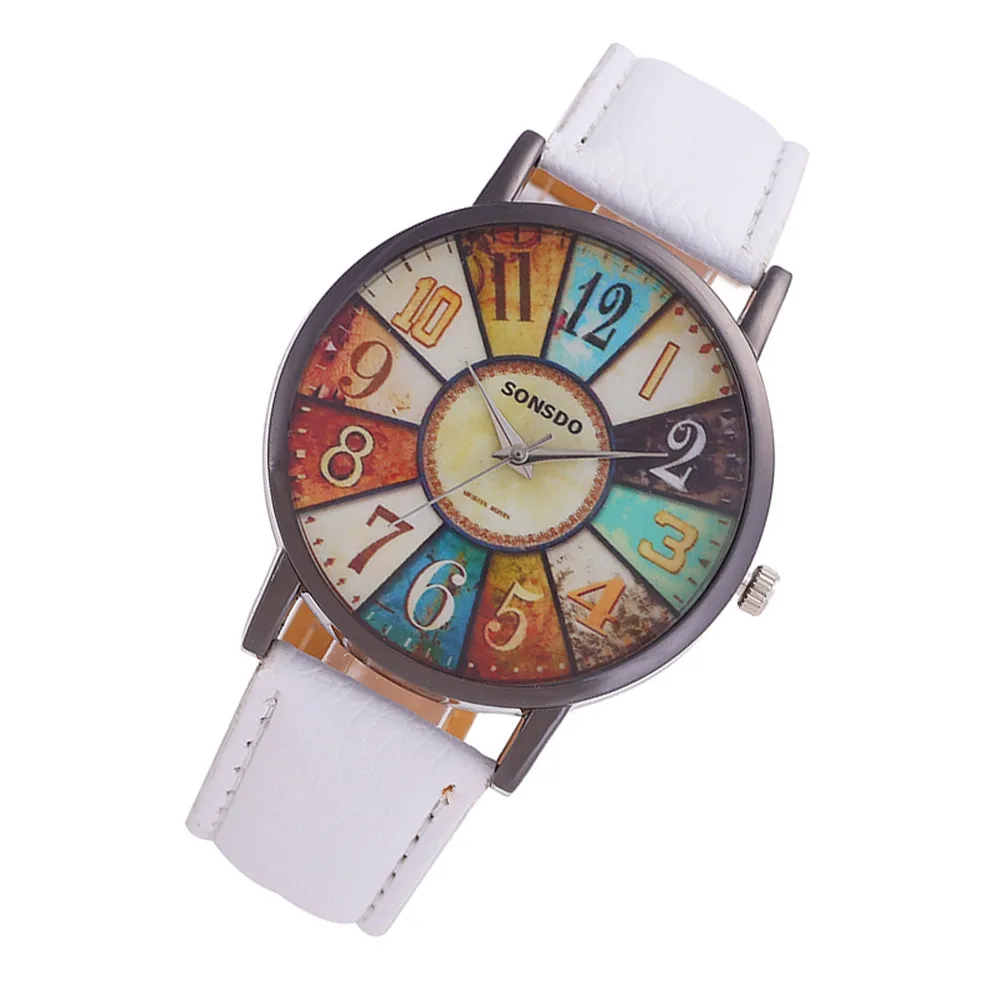 

2021 Latest Top Fashion New Style Women Unisex Retro Casual Faux Leather Analog Quartz Watch Gift Reloj Mujer Wristwatches #1