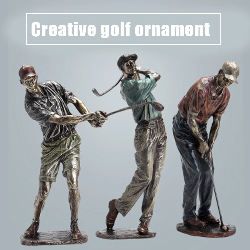 

Статуэтка Golfer, винтажное декоративное украшение из смолы для женского офиса, высота 33/38 см, качающийся в гольф-клуб J