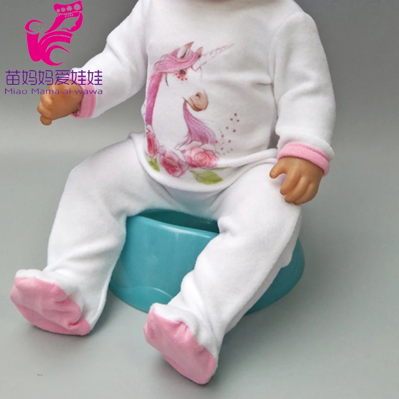 Для куклы bebe 43 см одежда с фламинго рубашка длинными рукавами штаны для девочек 18