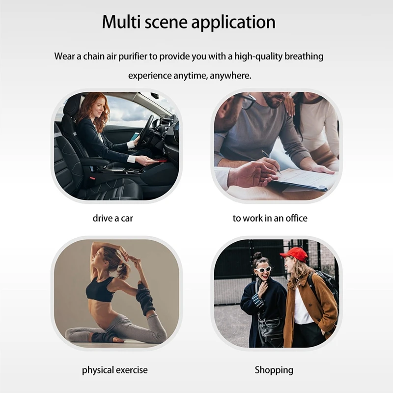 

Fashionable Personal Wearable Mini Portable Car Oxygen Bar Negative Ion Generator Hanging Neck Air Purifier