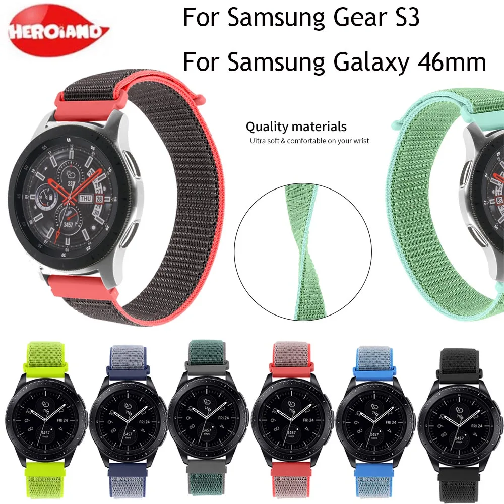 22 мм нейлоновые ремешки для часов Samsung gear S3 модный ремешок Galaxy watch 46 мужские часы