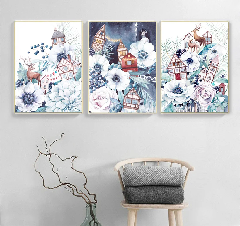 Nordic Dandelion Canvas Painting Posters And Prints Pink and Purple Flower Quotes Wall Art Picture For Living Room Decoration | Дом и сад