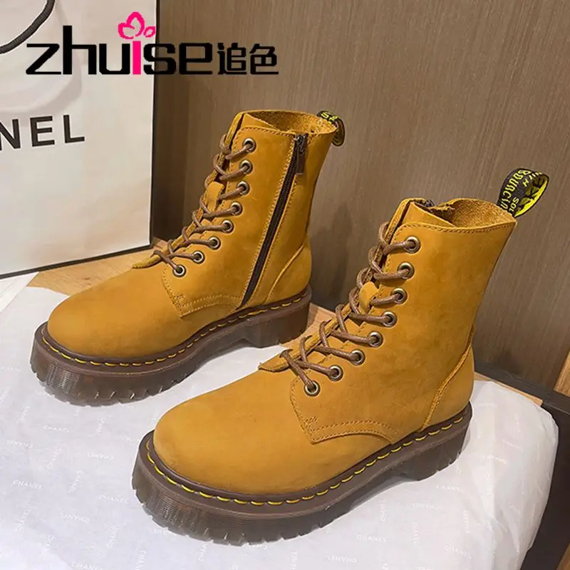 

Женские ботинки Goodyear craft 923, осенне-зимние мотоциклетные ботинки, Британские кожаные ботинки для верховой езды, женские ботинки из воловьей ...