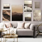 Картина на холсте в скандинавском стиле, с изображением каплями росы, пустыни, тростника, пейзажа, настенные картины для украшения гостиной
