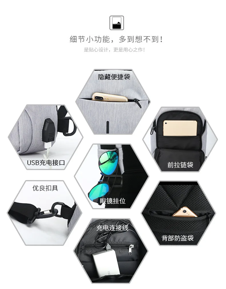 Ozuko/Новинка; Мужская однотонная сумка-мессенджер из ткани Оксфорд; унисекс; Usb; деловая мужская сумка-мессенджер; Повседневная Сумка-тоут на одно плечо для подростков
