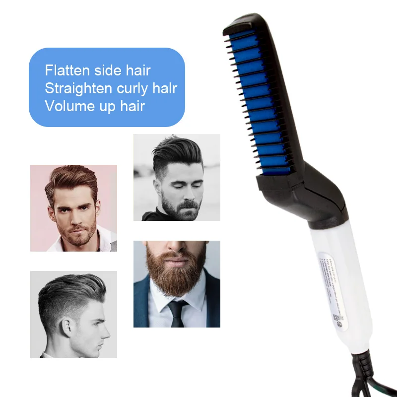 Multifunctional electric Hair/Beard Comb Straightener Hair Straighten Beard Brush Quick Hair Style tool for Male