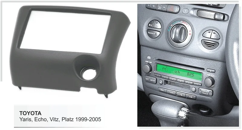 Car Radio Facia for Toyota Yaris Echo Vitz Platz 1999-2005 DVD Stereo CD Panel Dash Kit Trim Fascia Face Plate Console | Автомобили и
