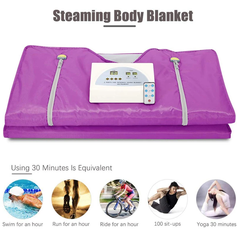 Body Shaper Sliming Sauna Blanket 2Zone Controller Functional Wearable Blankets Detox Therapy Anti Ageing Beauty Machine Rug