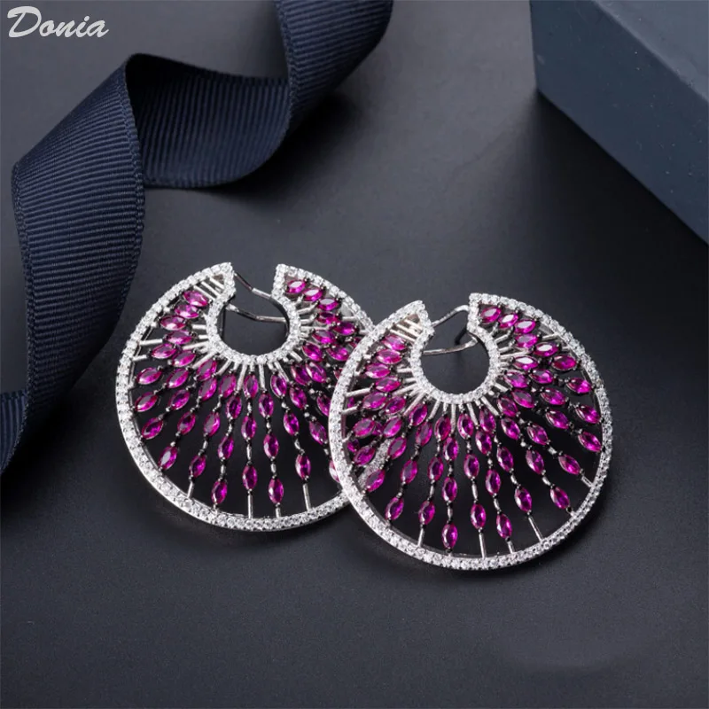 

Donia Jewelry New Hot Sale Explosion Earring Accessories with AAA Zircon Snowflake Earrings Real Lady Party Earrings