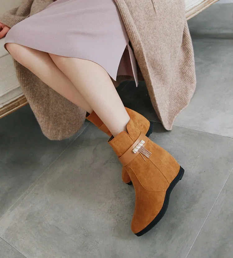 Большие размеры 9 10 11 12 Ботинки Женская обувь Женские ботильоны ботинки зимняя на