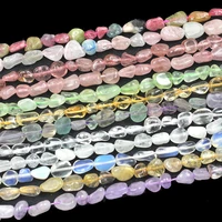 irregular natural white clear crystal tourmaline morganite stone purple jades moon stone beads for jewelry making diy bracelet