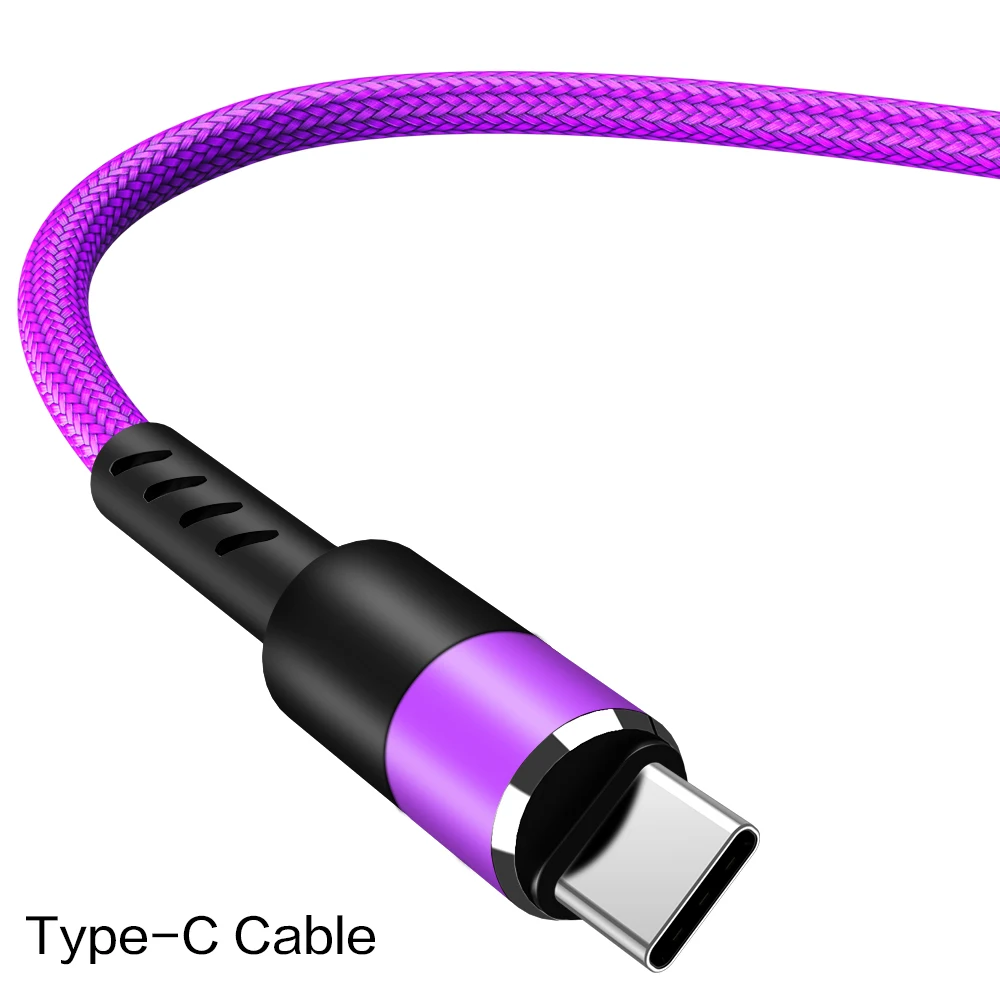 Кабель Micro USB 1 м 2 м 3 м быстрое зарядное устройство с круглой головкой нейлоновый кабель для передачи данных с оплеткой для мобильного телефона samsung/millet Android