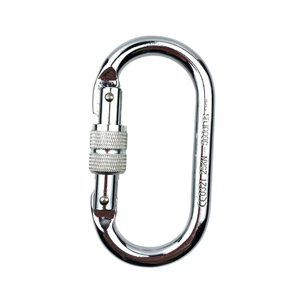 O-Shape Rock Climbing Carabiner Screw Locking Hook 25kN 5600lb for Hammock Caving Gear | Спорт и развлечения
