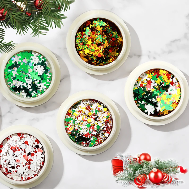 Christams Nail Decoration Art Design Sequins Snowflake Mix Glitter Spangle E1 | Красота и здоровье