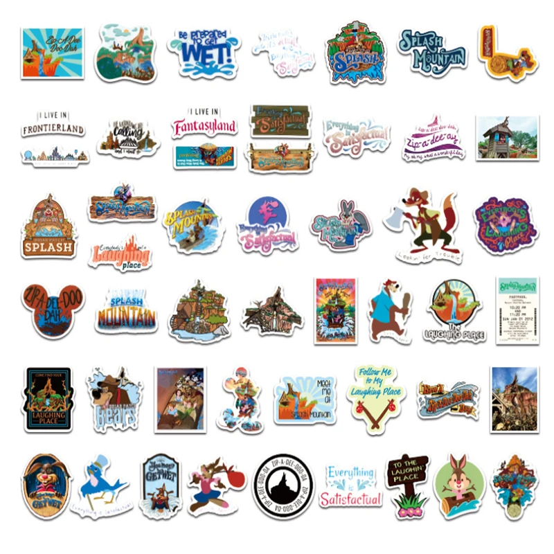 

50 pcs Children's Paradise Feijian Mountain Graffiti Waterproof Skateboard Travel Suitcase Phone Laptop Luggage Stickers Cute