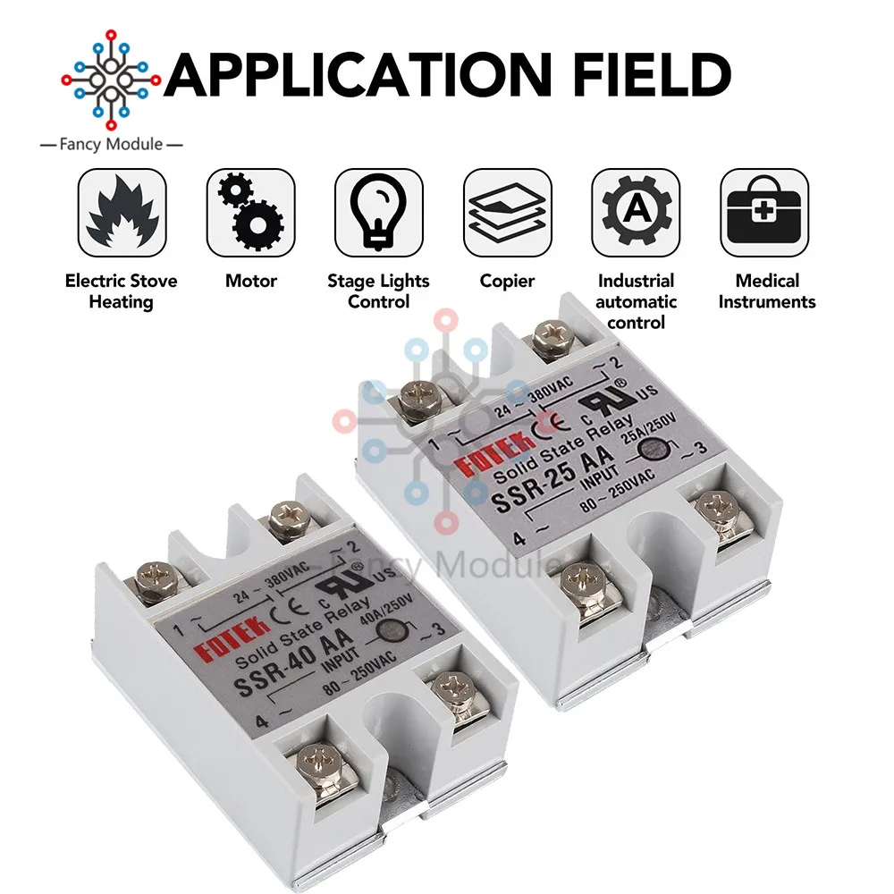 diymore AC-AC Solid State Relay SSR-25AA/40AA AC 80 -250V to 24 -380V Heatsink for Car | Обустройство дома