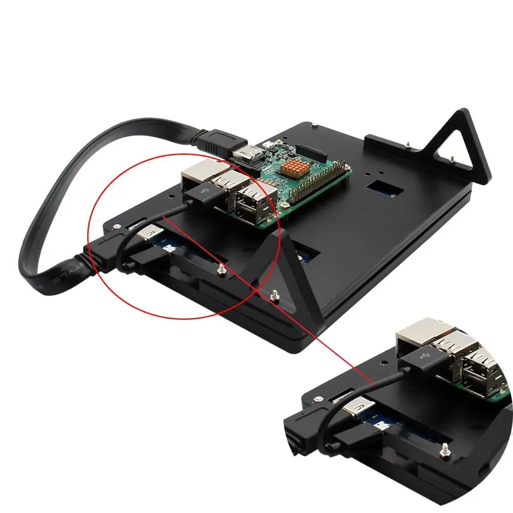 Geekworm Raspberry Pi 4 Модель B/3B 7 дюймов 1024*600 TFT емкостный сенсорный экран+ акриловая подставка+ HDMI кабель+ USB кабель комплекты