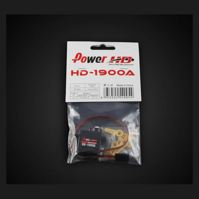 Power HD Micro Mini Analog Servo 1.5kg/9g HD-1900A W/POM Gear and Plastic Case (Compatible with FUTABA/JR) Size for Rc Toys | Игрушки и