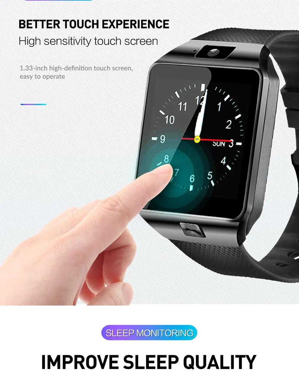 

DZ09 Answer Call Smart Watches Support TF SIM Sleep Monitor Smartwatch Fitness Tracker Remote Control Camera For IOS Android