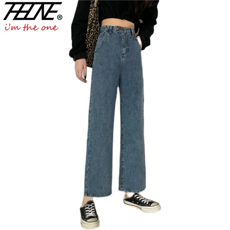 

Women's Mom Jeans Pants Fashion High Waist Denim Pants Loose Wide Leg Jeans Casual Trousers Female Pantalones Vaqueros Mujer