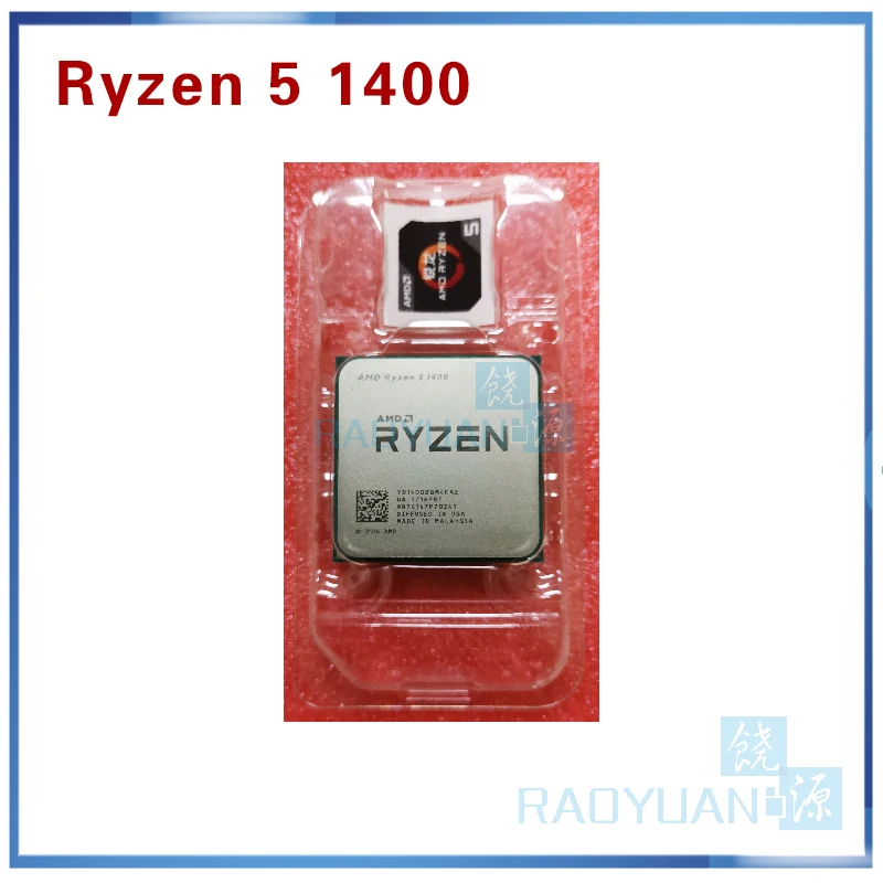 Четырехъядерный процессор AMD Ryzen 5 1400 R5 1400 R5-1400 3,2 ГГц YD1400BBM4KAE Socket AM4