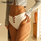 Трусы-стринги женские, спортивные, дышащие, с вырезами