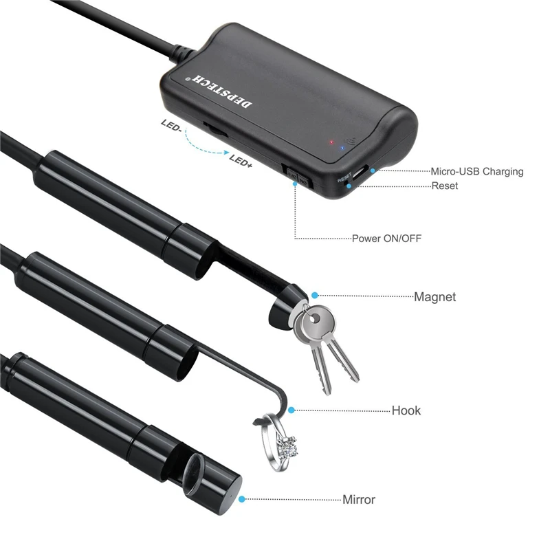 Desptech Wifi промышленный 1080P HD эндоскоп Водонепроницаемый 6 светодиодный свет