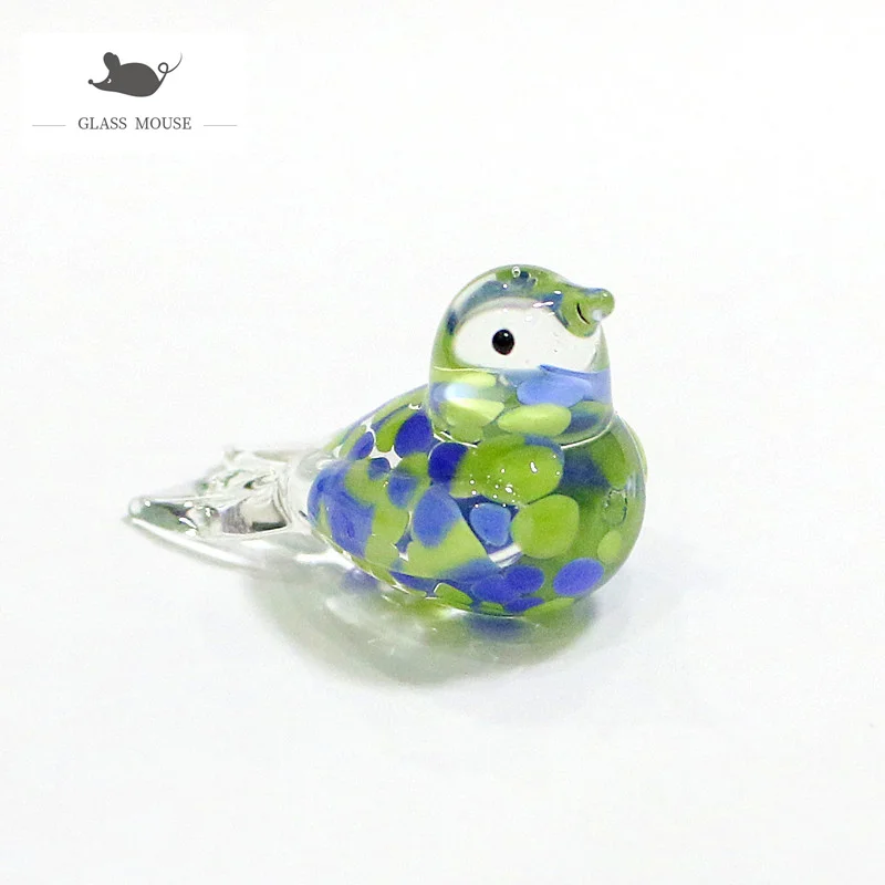 

New Miniature Murano Glass Bird Figurine Fresh Style Colorful Handmade Cute Animal Ornaments Home Fairy Garden Decor Accessories