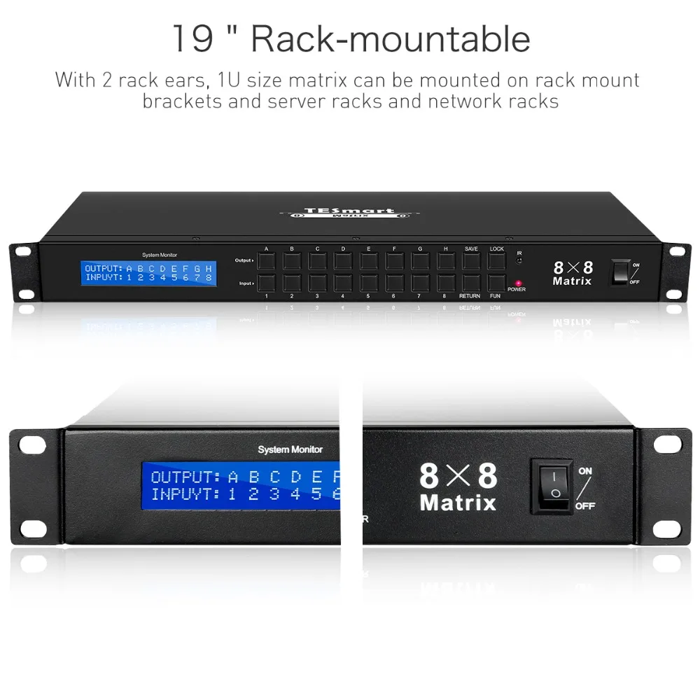 4K Ultra HD HDMI Матрица 8X8 коммутатор сплиттер Матрица HDMI до 4Kx2K@ 30 Гц 1080P@ 60 Гц Поддержка LAN порт управления стойка крепление HDMI 1,4