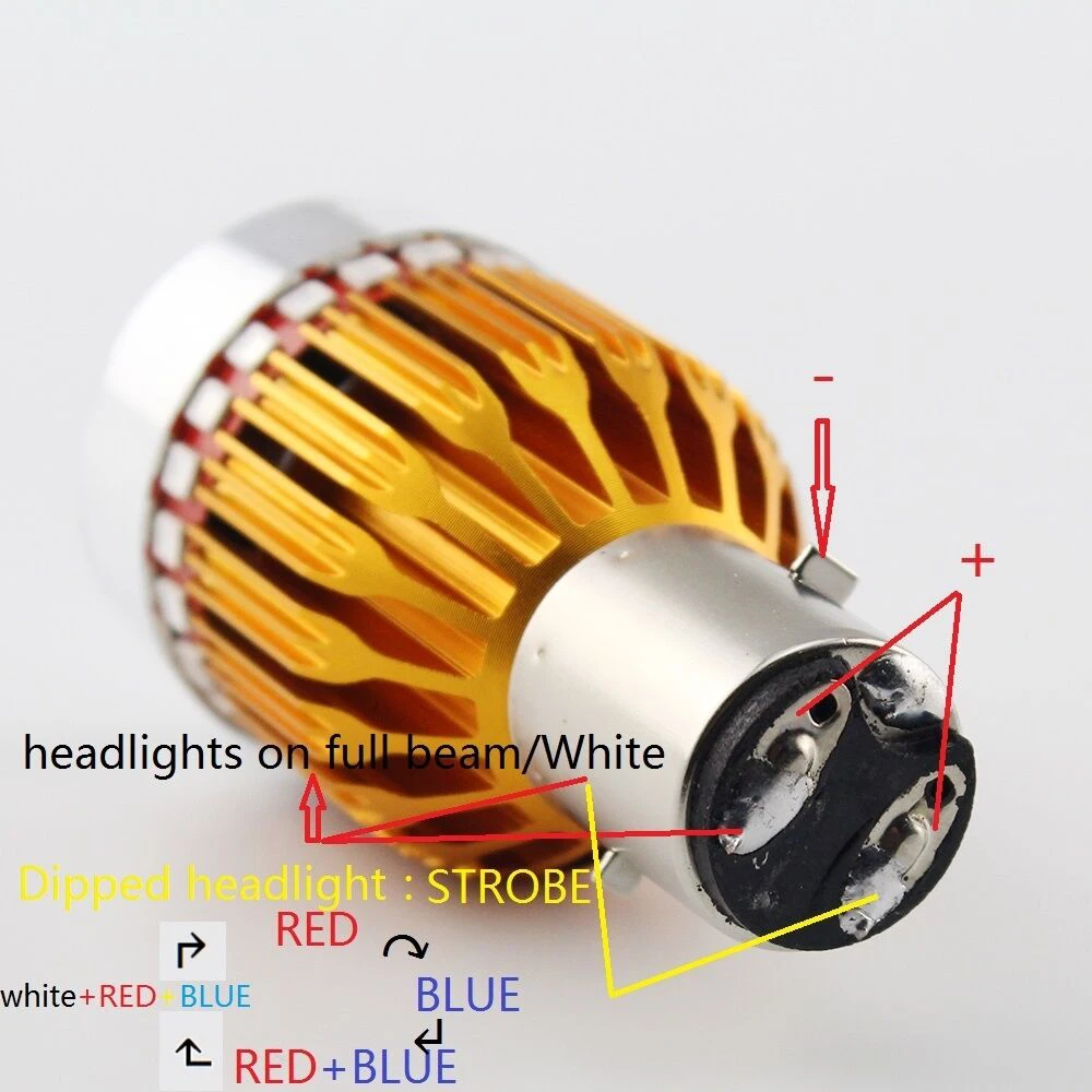 Светодиодный RGB Стробоскоп для мотоцикла BA20D светильник головы велосипеда/мопеда