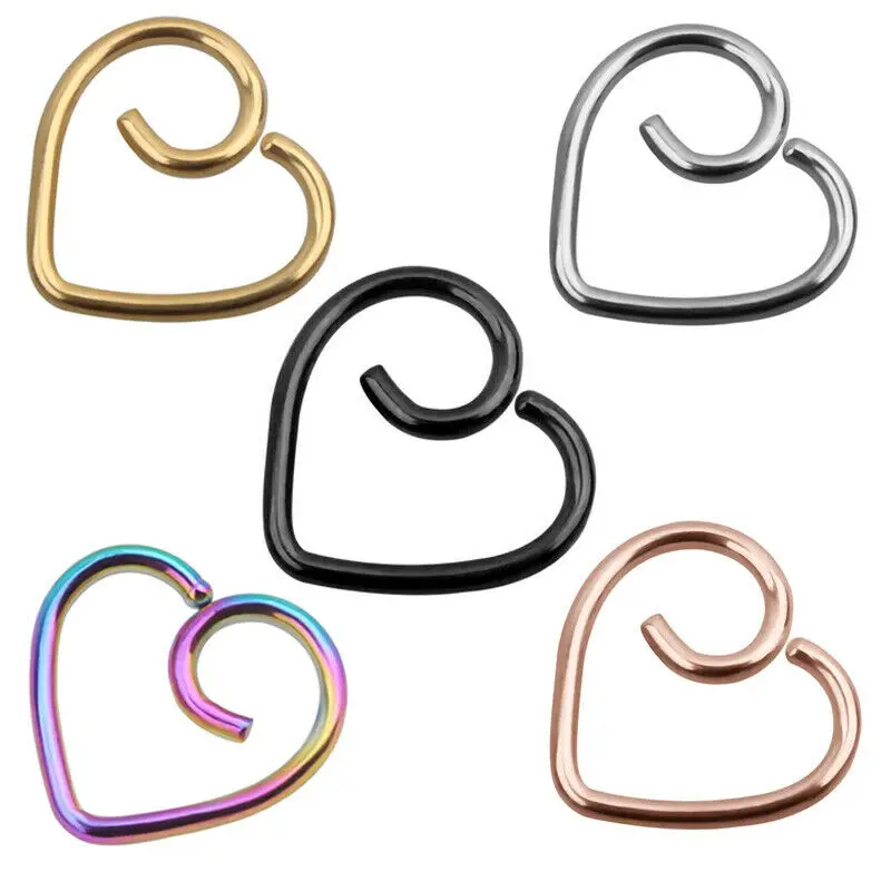 316L хирургическая сталь 16 г Сердце хрящ трагус Helix Daith Rook серьги пирсинг носовые