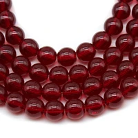 natural stone garnet red glass stone round smooth loose beads for jewelry making diy bracelet necklace charm handmade 4 12mm