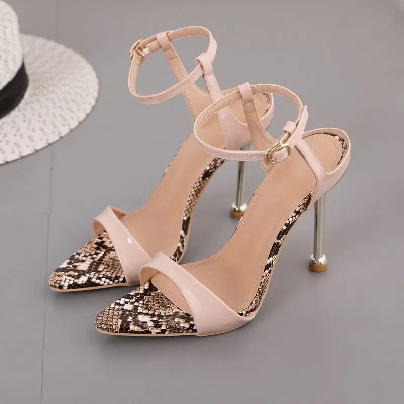 

Sandals For Women Ladies High Heel Summer 2021 Sexy Buckle Chain Pointed Stiletto Fashion Rome Woman Shoes On Heels FreeShipping
