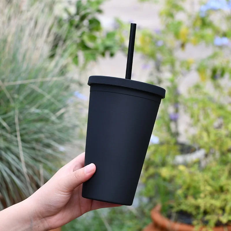 Многоразовая чашка с крышкой и соломинкой креативные чашки пластиковая кружка