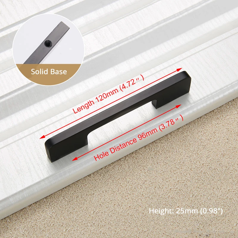 Black 96mm KAK 5 шт. черные ручки для шкафа из твердого алюминиевого сплава кухонная дверная ручка для шкафа ручки для выдвижных ящиков оборудование для обработки мебели - Цвет: Black 96mm