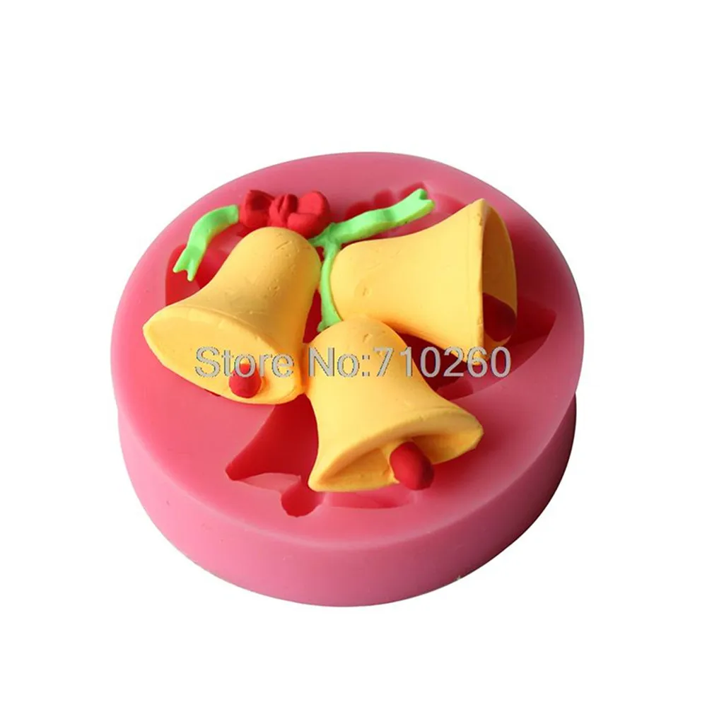 Рождественская серия силиконовая помадка в форме колокольчика 3D инструменты для